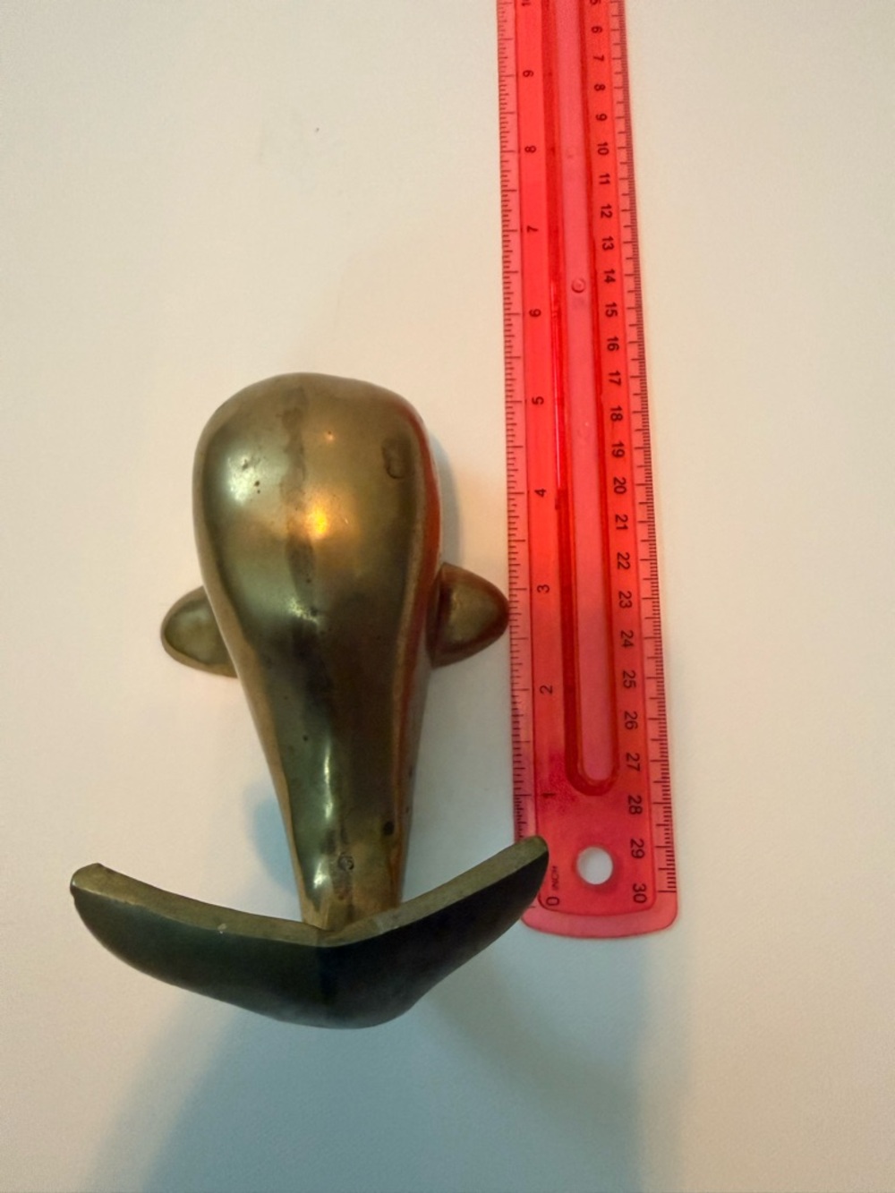 Brass Whale Figurine Decorative Accent - Gold Tone - Picture 5 of 6